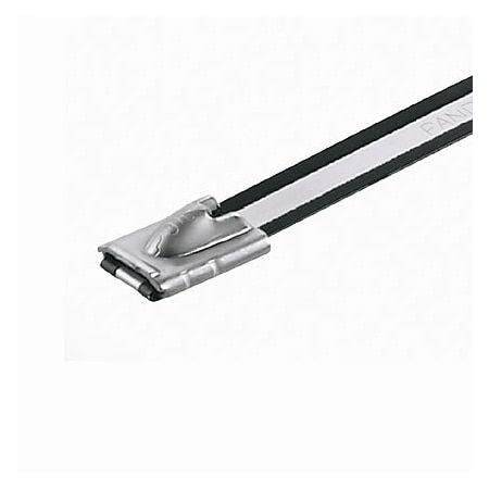 Panduit Cable Tie, 27 in L, 8 in Max Bundle Dia., Black, 316 Stainless Steel, Nylon 11, 250 lb Strength MLTC8H-LP316